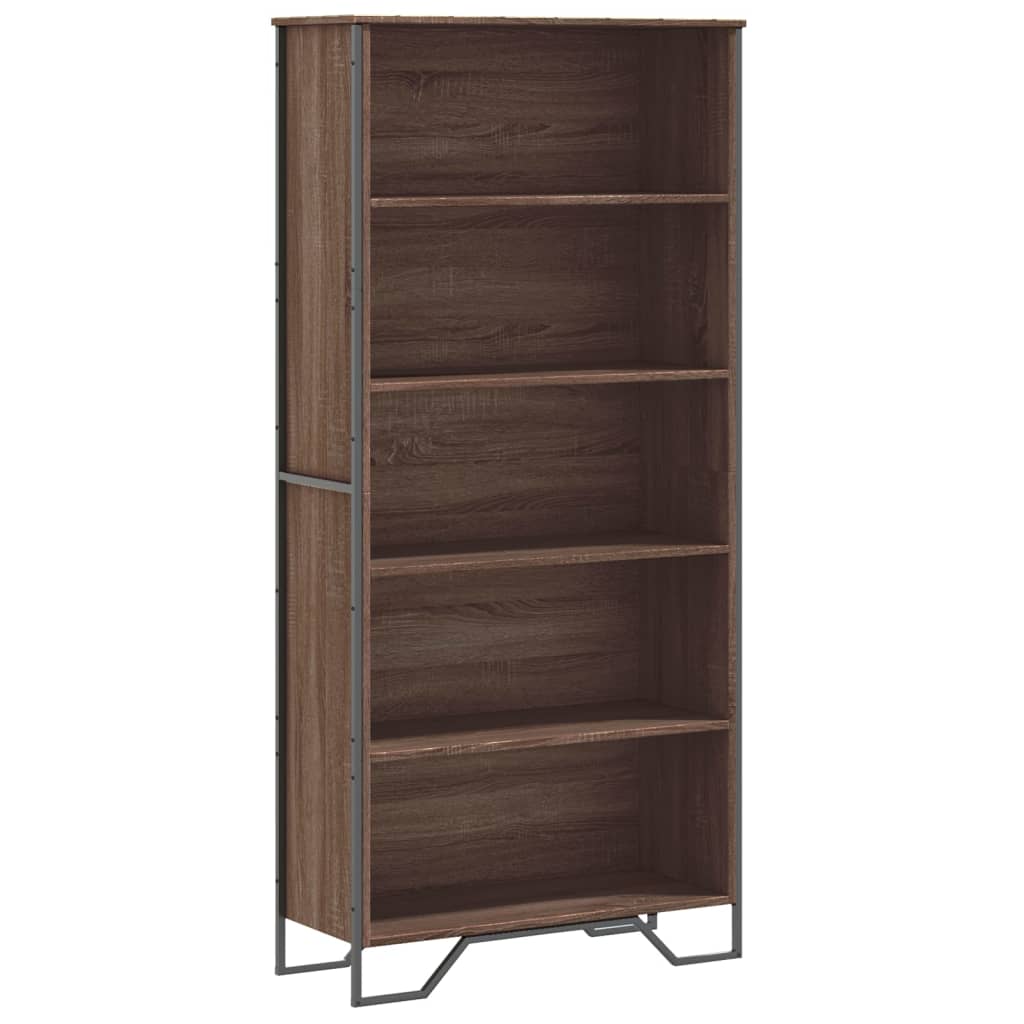 Bibliothèque chêne marron 80x31x169 cm bois d'ingénierie - XIOS