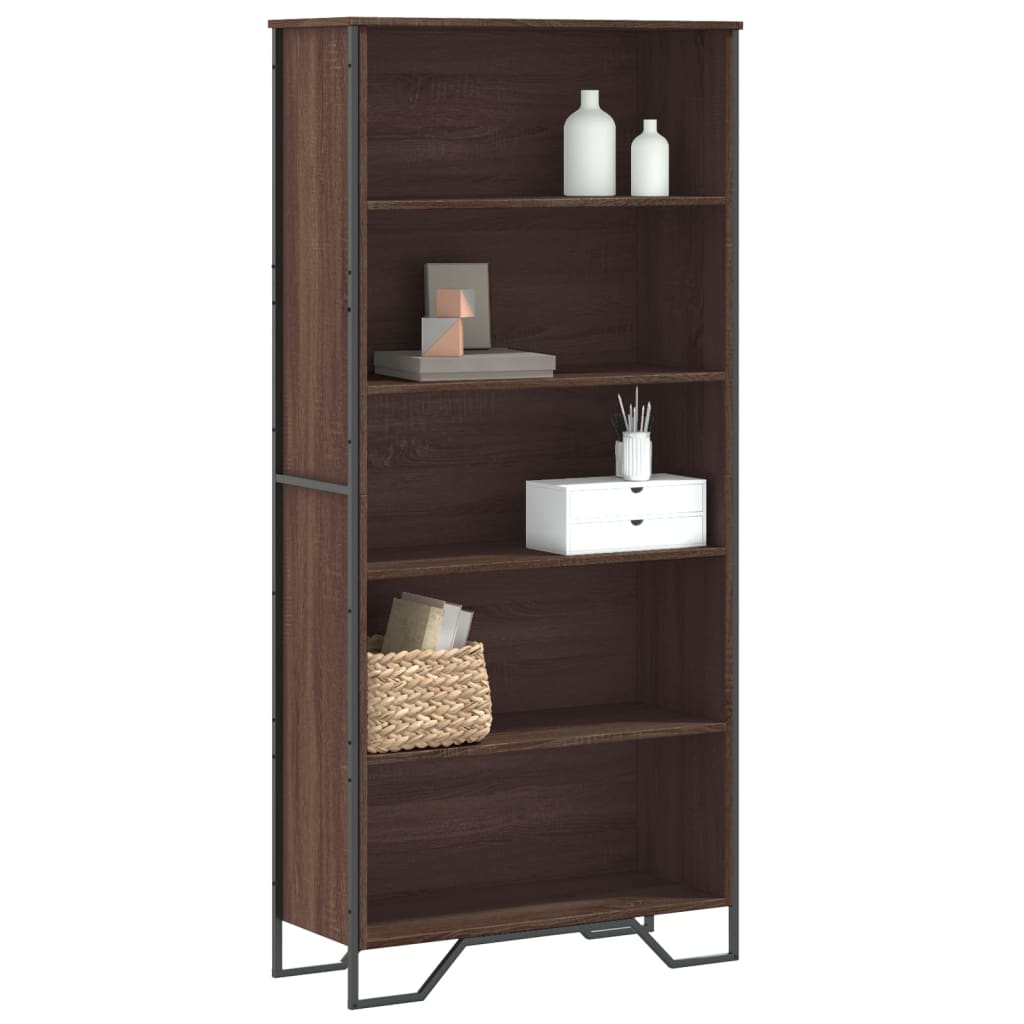 Bibliothèque chêne marron 80x31x169 cm bois d'ingénierie - XIOS