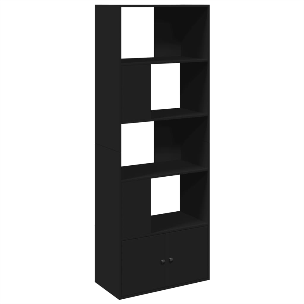 Bibliothèque noir 70x36x189 cm bois d'ingénierie - XIOS