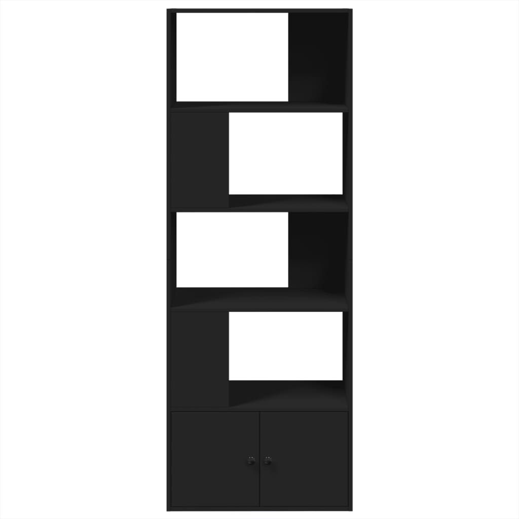 Bibliothèque noir 70x36x189 cm bois d'ingénierie - XIOS