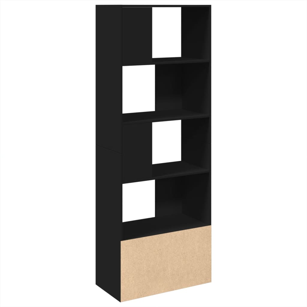 Bibliothèque noir 70x36x189 cm bois d'ingénierie - XIOS