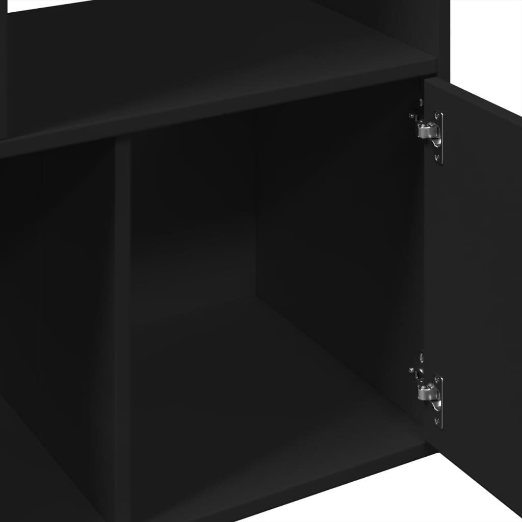 Bibliothèque noir 70x36x189 cm bois d'ingénierie - XIOS