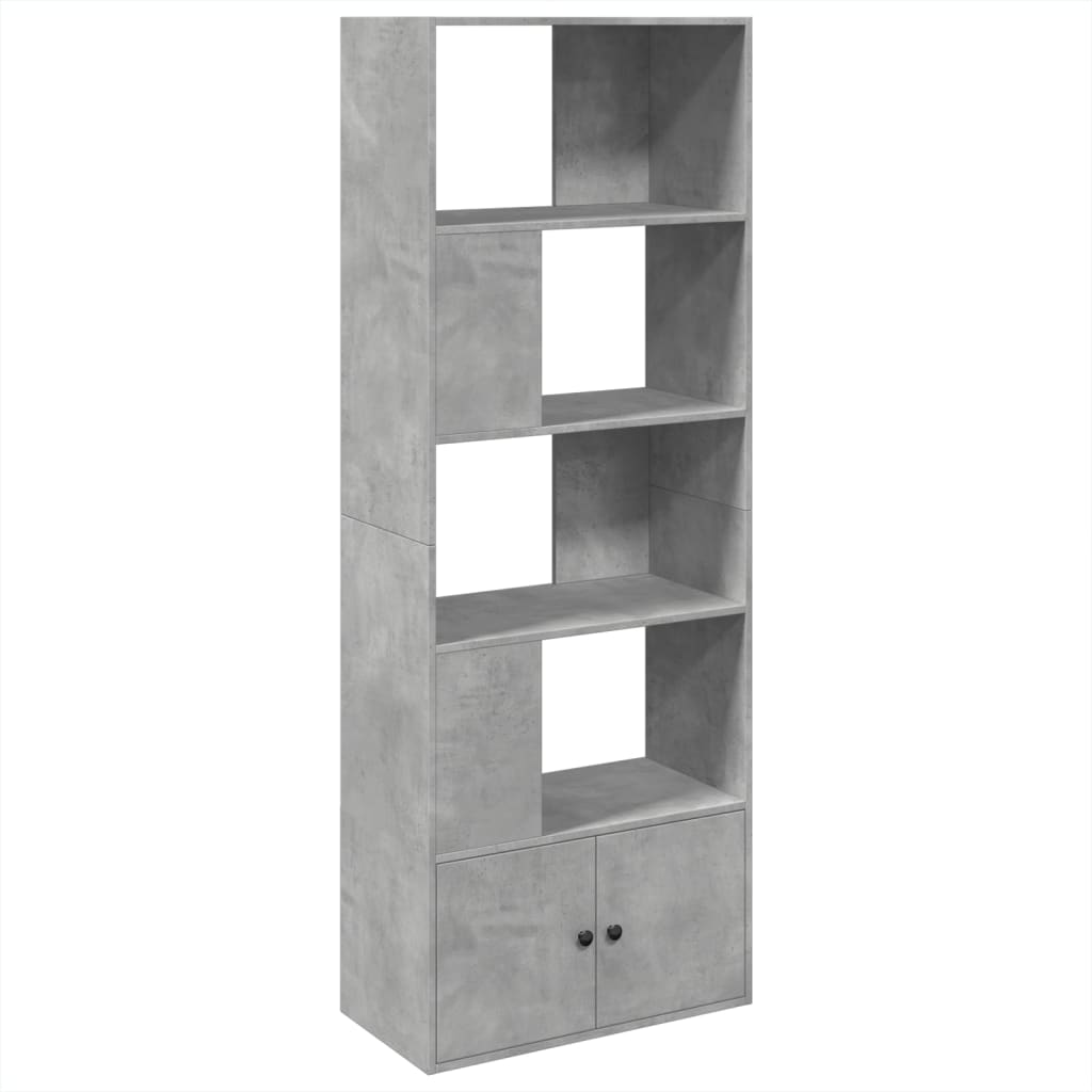Bibliothèque gris béton 70x36x189 cm bois d'ingénierie - XIOS