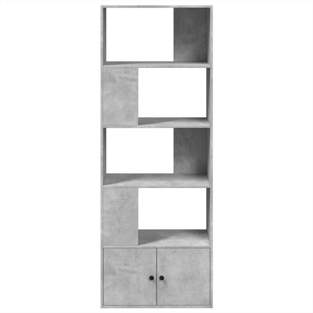 Bibliothèque gris béton 70x36x189 cm bois d'ingénierie - XIOS