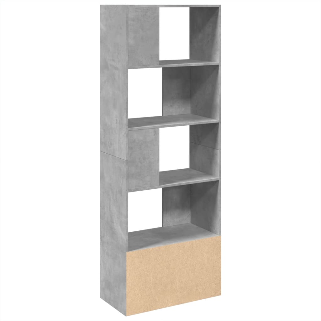 Bibliothèque gris béton 70x36x189 cm bois d'ingénierie - XIOS