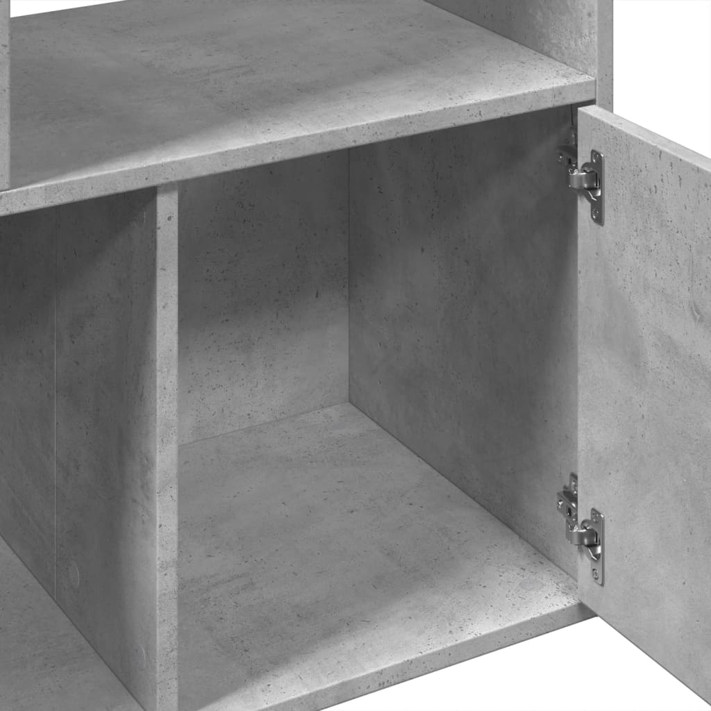 Bibliothèque gris béton 70x36x189 cm bois d'ingénierie - XIOS