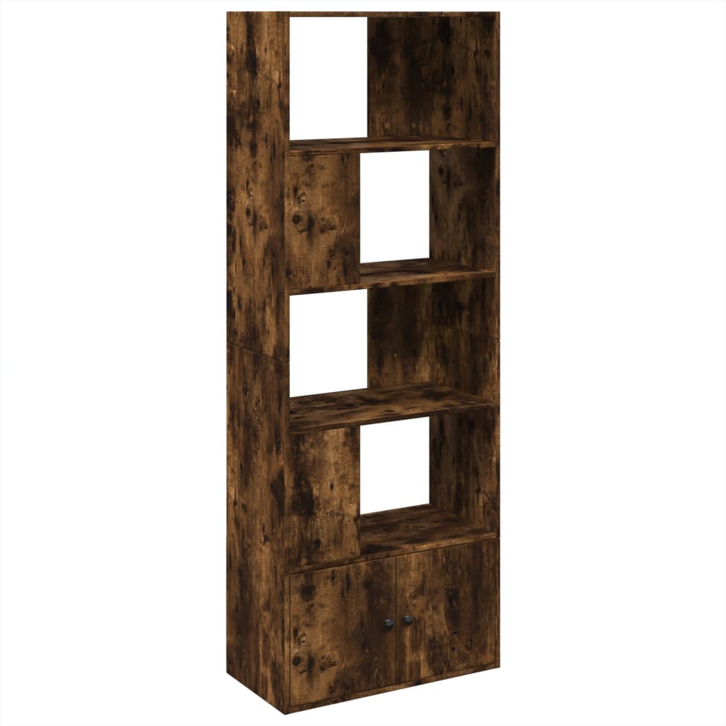 Bibliothèque chêne fumé 70x36x189 cm bois d'ingénierie - XIOS