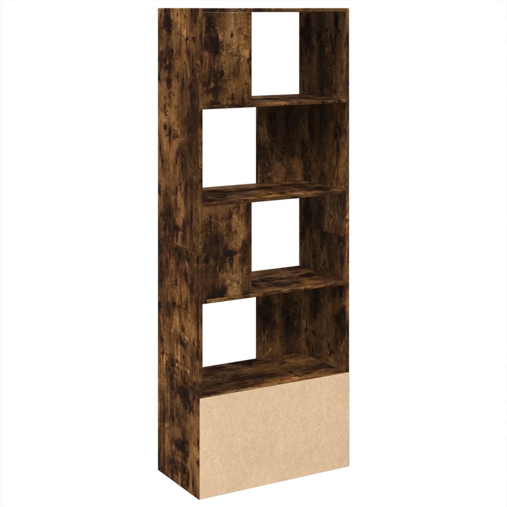 Bibliothèque chêne fumé 70x36x189 cm bois d'ingénierie - XIOS