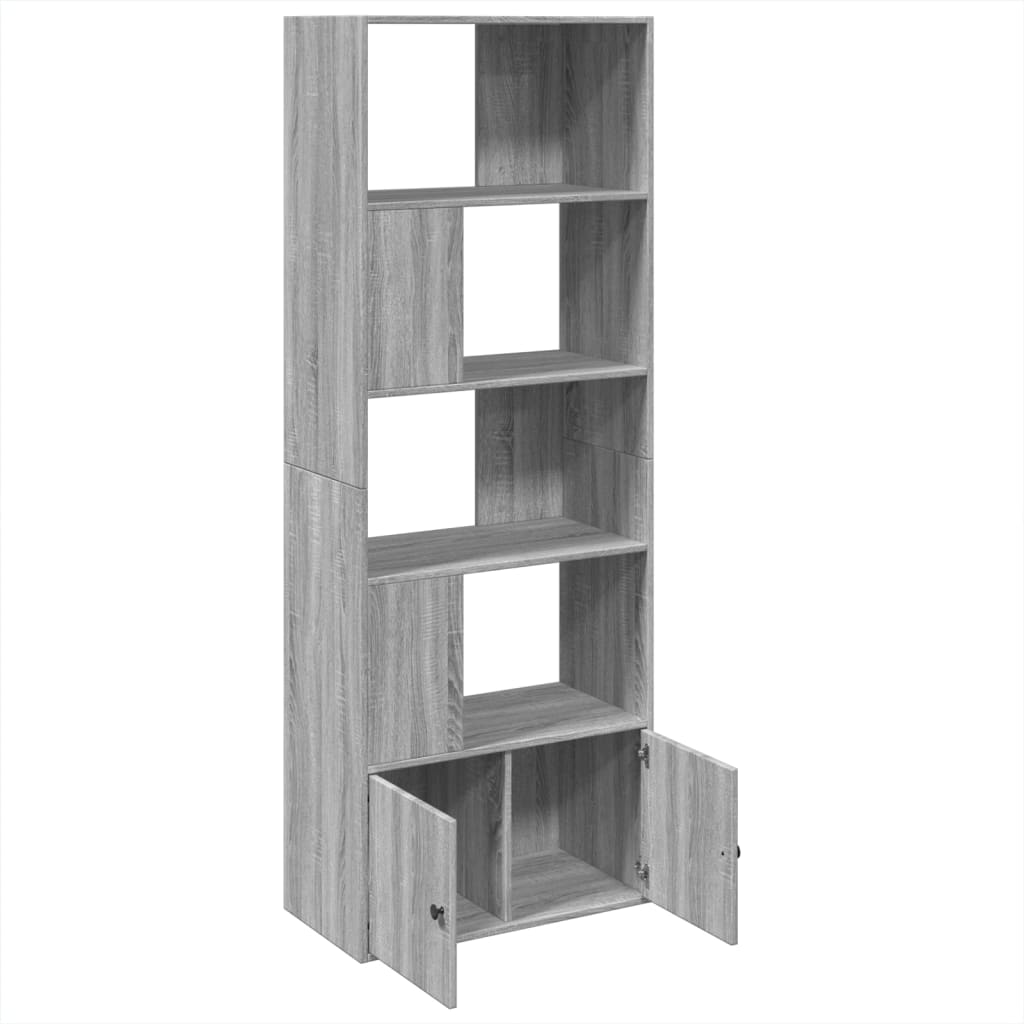 Bibliothèque sonoma gris 70x36x189 cm bois d'ingénierie - XIOS