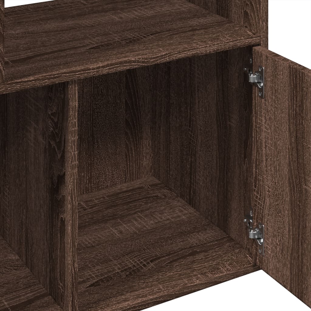 Bibliothèque chêne marron 70x36x189 cm bois d'ingénierie - XIOS