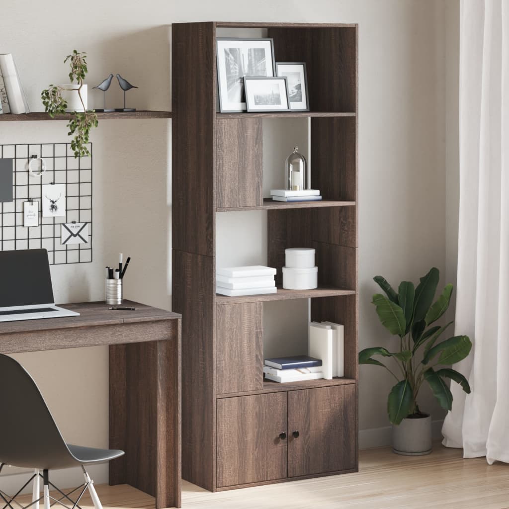 Bibliothèque chêne marron 70x36x189 cm bois d'ingénierie - XIOS