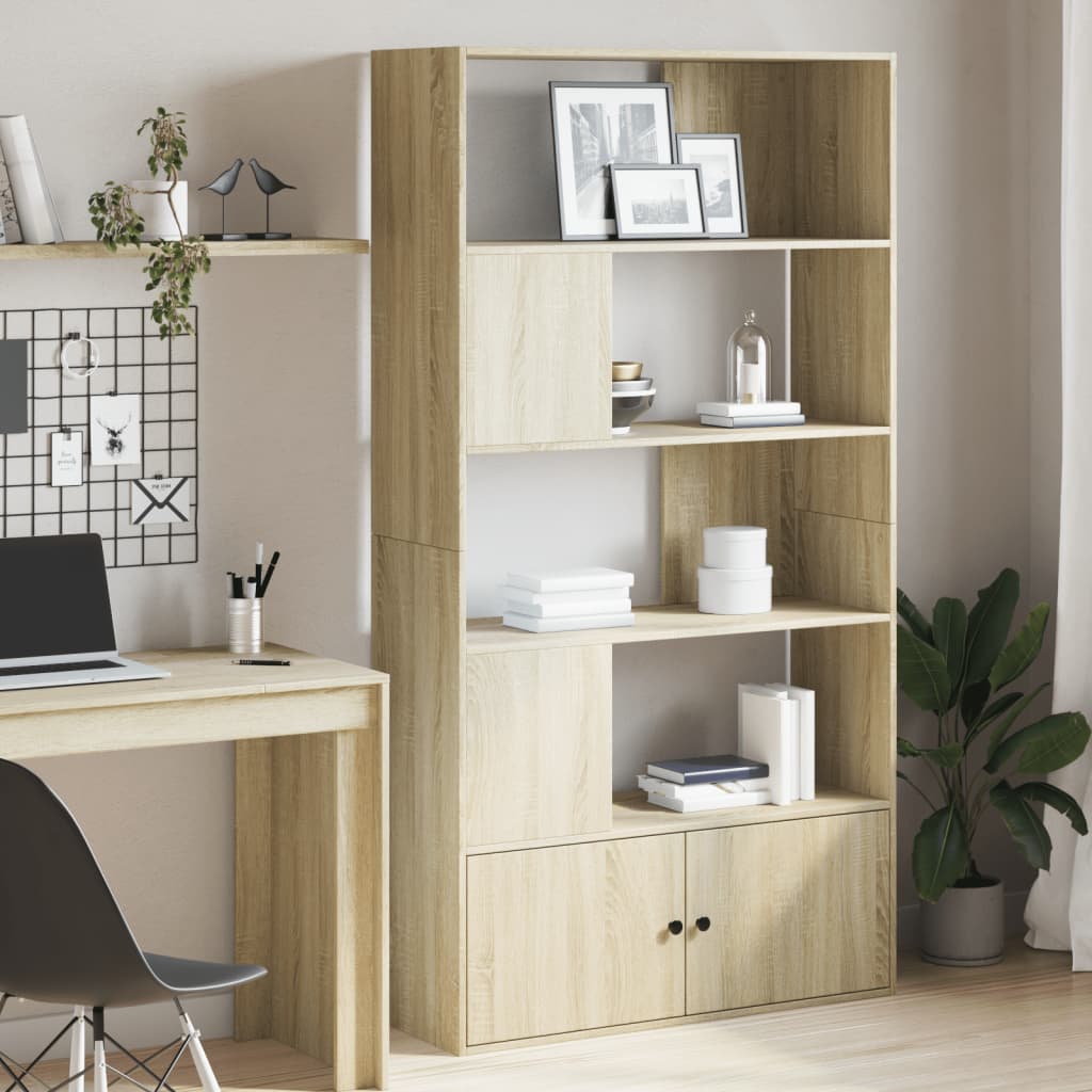 Bibliothèque chêne sonoma 100x36x189 cm bois d'ingénierie - XIOS