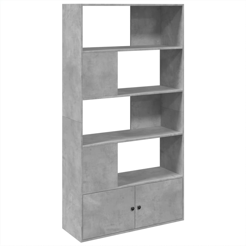 Bibliothèque gris béton 100x36x189 cm bois d'ingénierie - XIOS