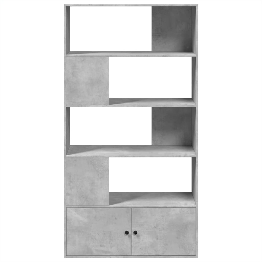 Bibliothèque gris béton 100x36x189 cm bois d'ingénierie - XIOS