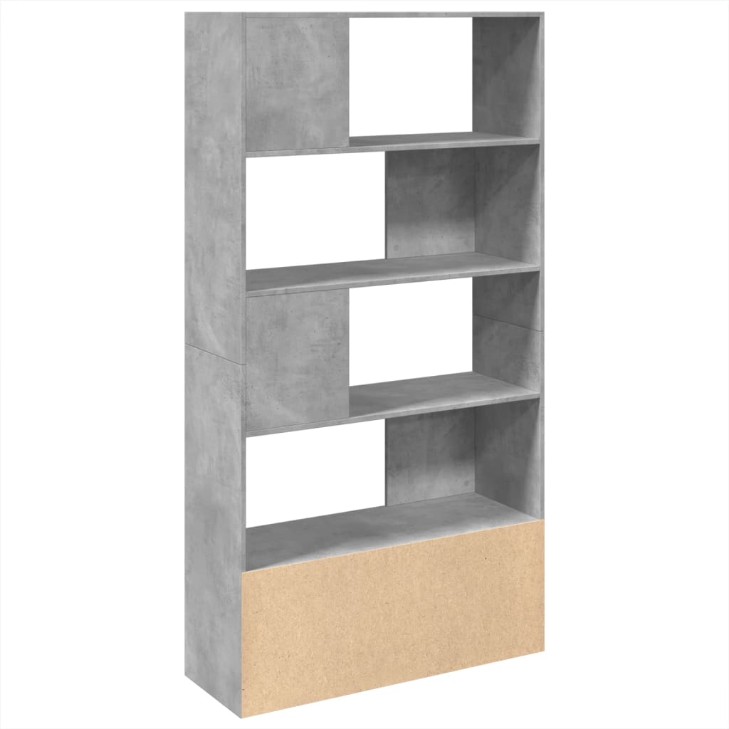 Bibliothèque gris béton 100x36x189 cm bois d'ingénierie - XIOS
