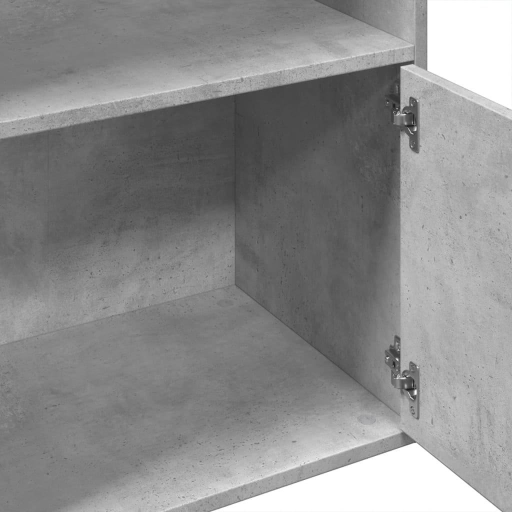 Bibliothèque gris béton 100x36x189 cm bois d'ingénierie - XIOS