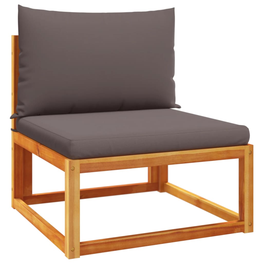 Ensemble de canapés de jardin 4 pièces avec coussins en bois d'acacia et rotin