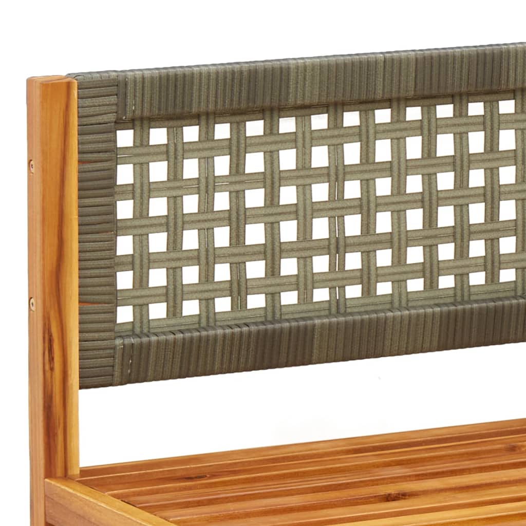 Ensemble de canapés de jardin 4 pièces avec coussins en bois d'acacia et rotin