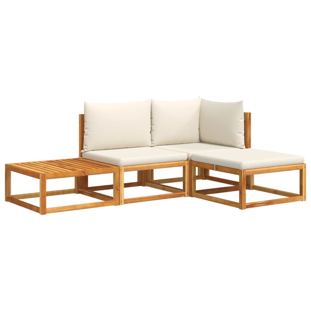 Salon de jardin avec coussins 4 pcs bois d'acacia massif Salons de jardin vidaXL