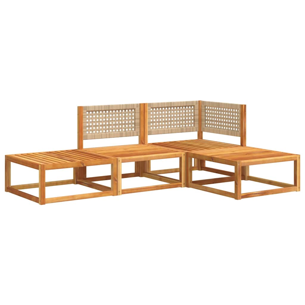 Salon de jardin avec coussins 4 pcs bois d'acacia massif Salons de jardin vidaXL
