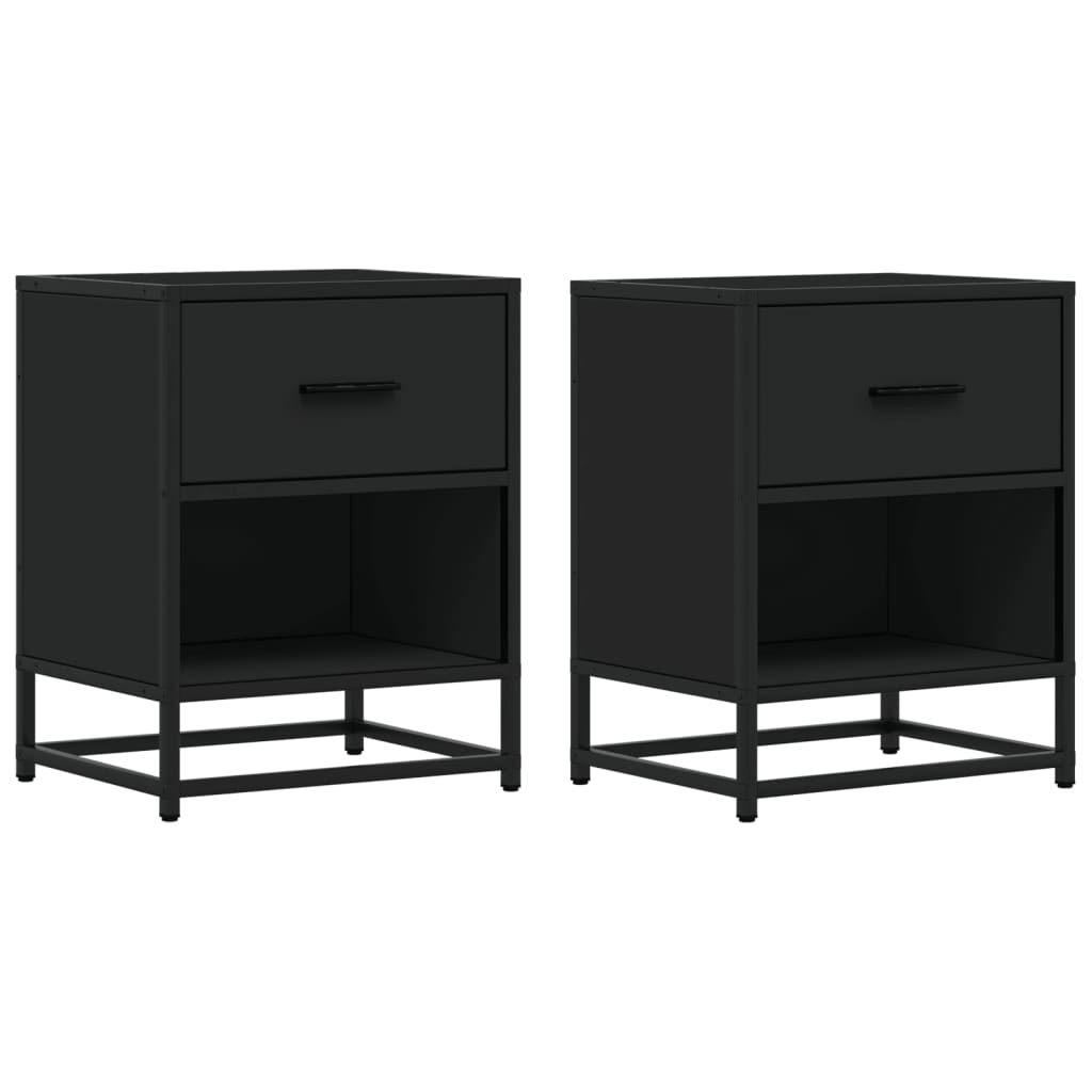 Tables de chevet 2 pcs noir 40x31x50 cm bois d'ingénierie - XIOS
