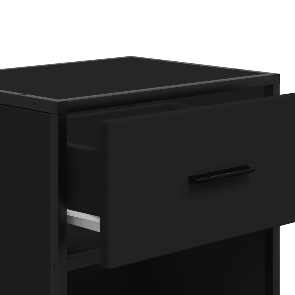 Tables de chevet 2 pcs noir 40x31x50 cm bois d'ingénierie - XIOS