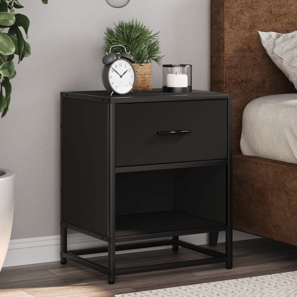 Tables de chevet 2 pcs noir 40x31x50 cm bois d'ingénierie - XIOS