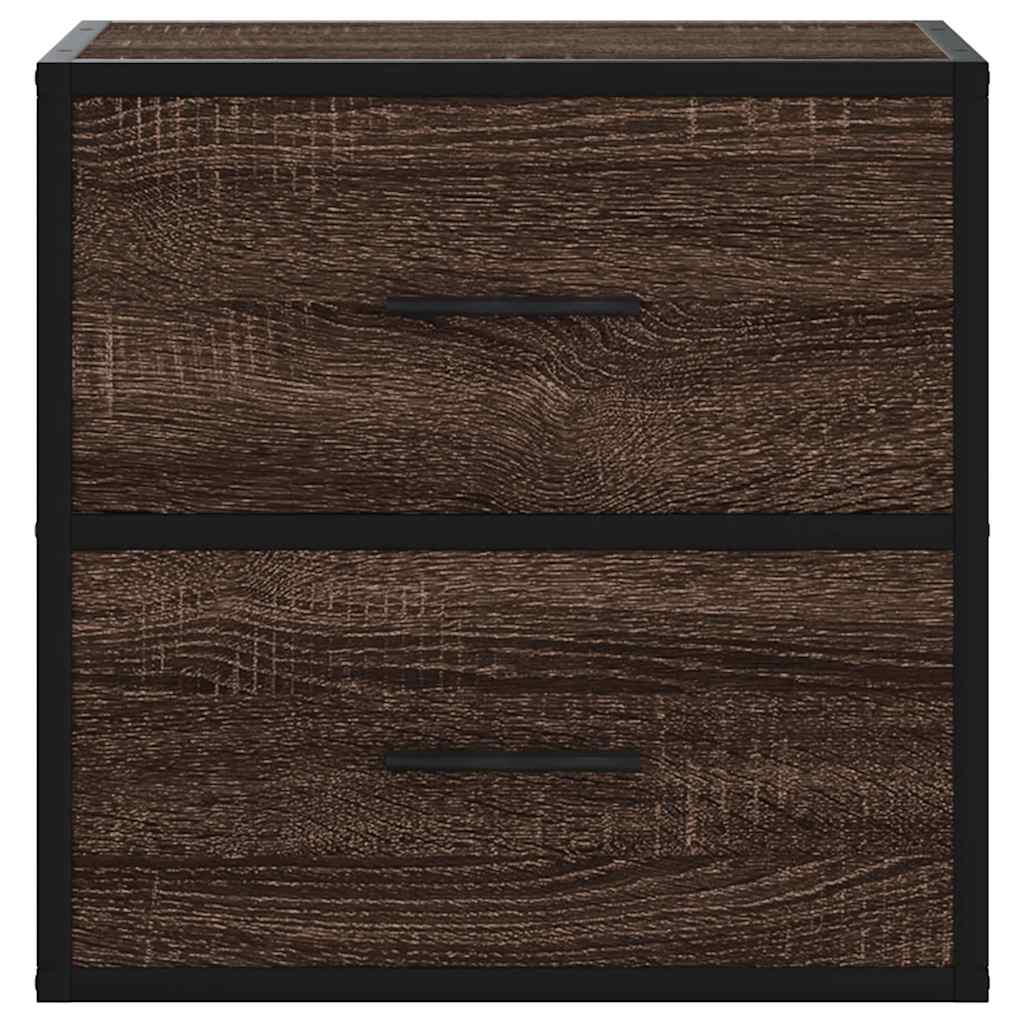 Table de chevet murale chêne marron 40x31x39,5 cm