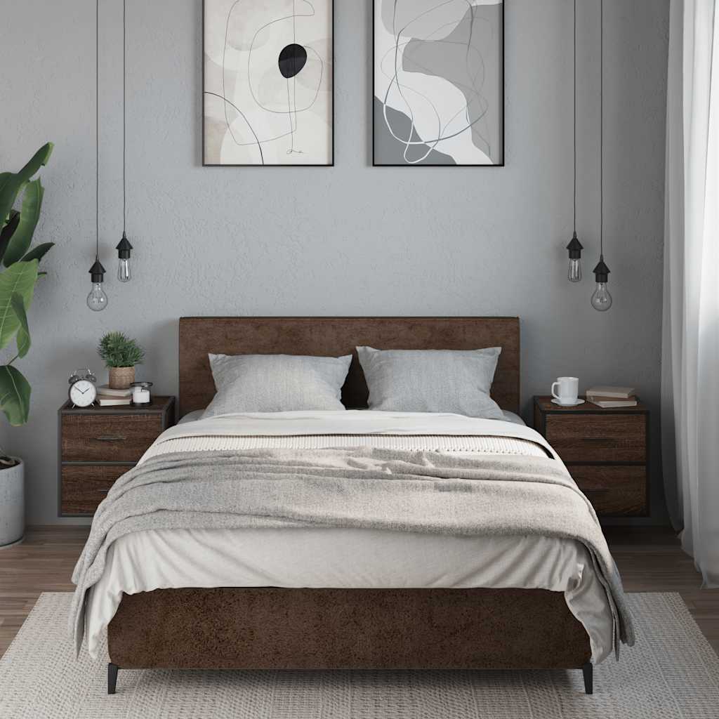 Tables de chevet murales 2 pcs chêne marron 40x31x39,5 cm