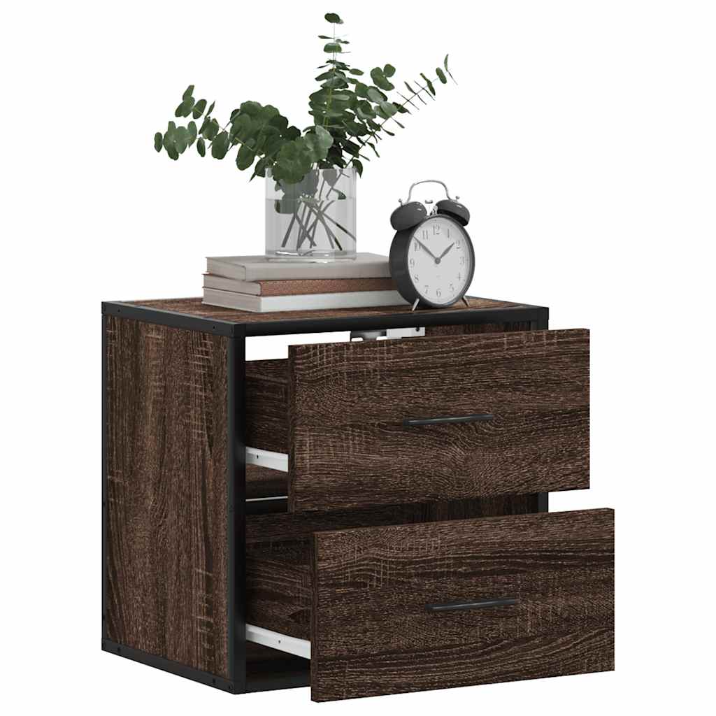 Tables de chevet murales 2 pcs chêne marron 40x31x39,5 cm
