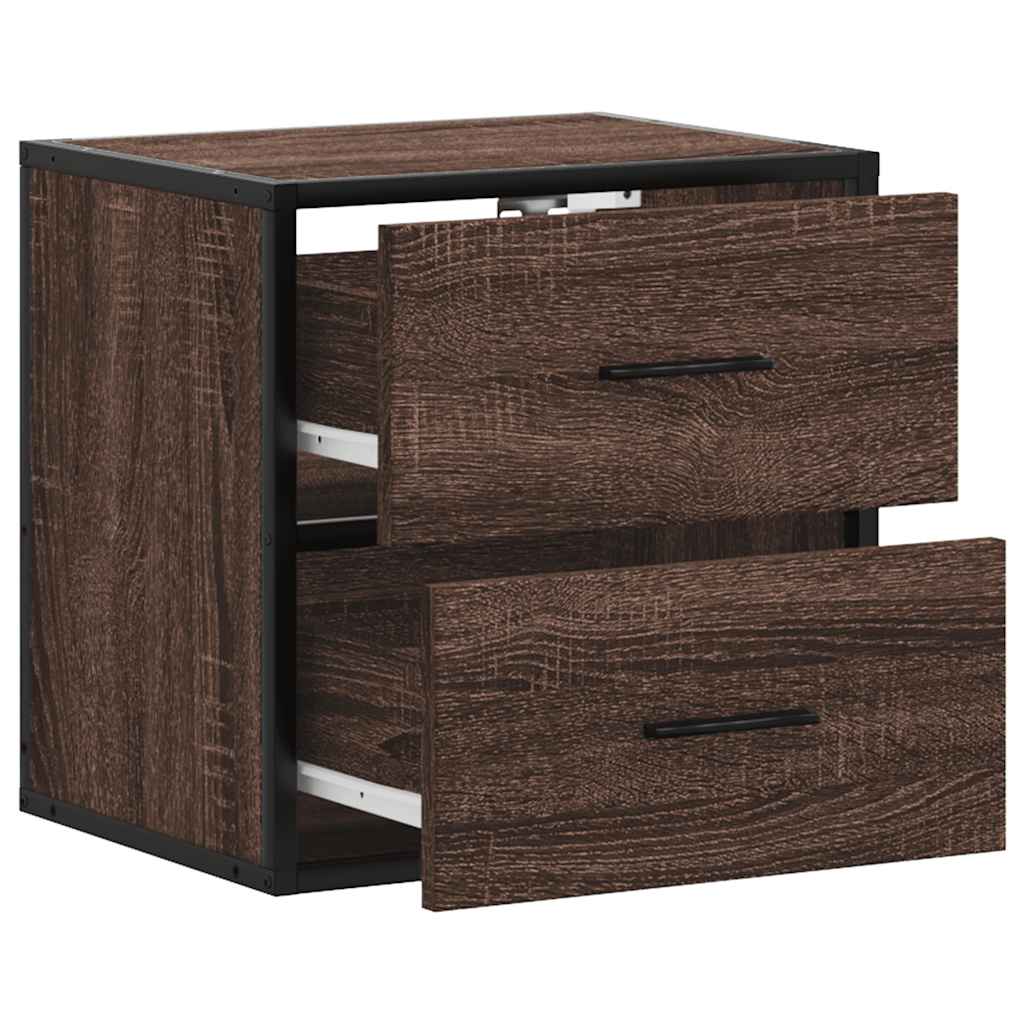Tables de chevet murales 2 pcs chêne marron 40x31x39,5 cm