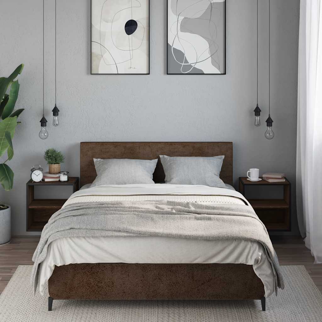 Tables de chevet murales 2 pcs chêne marron 40x31x39,5 cm