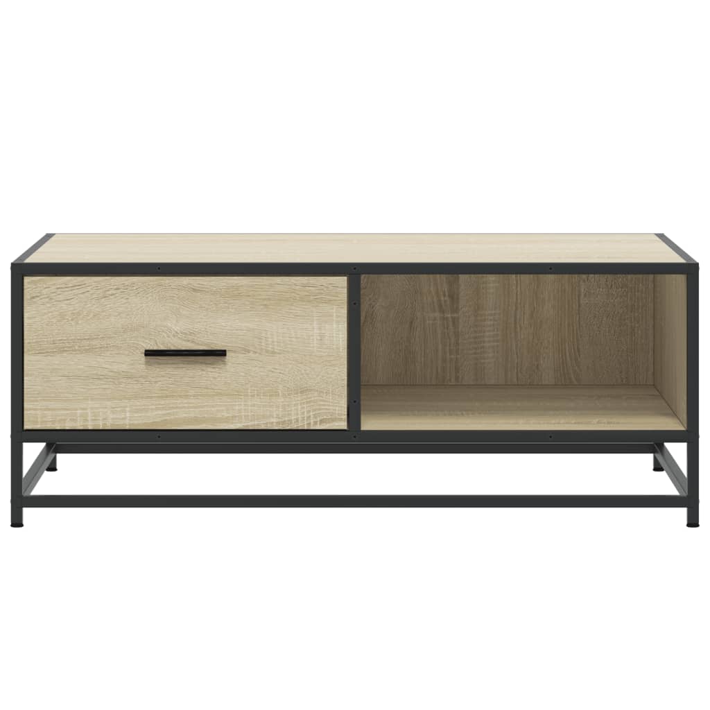 Table basse chêne sonoma 90x57x35 cm bois d'ingénierie et métal XIOS