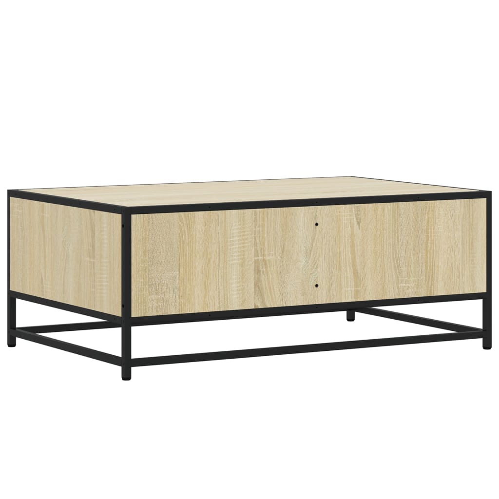 Table basse chêne sonoma 90x57x35 cm bois d'ingénierie et métal XIOS