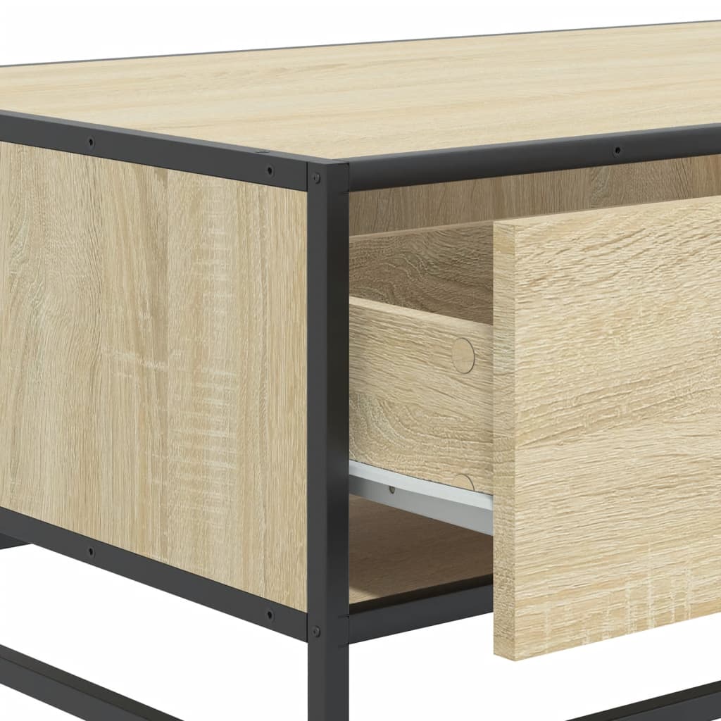 Table basse chêne sonoma 90x57x35 cm bois d'ingénierie et métal XIOS