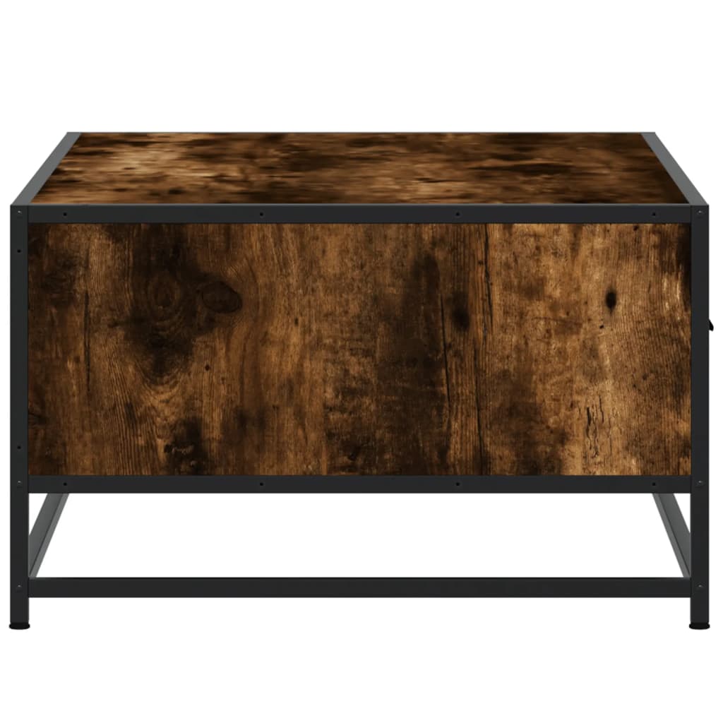 Table basse chêne fumé 90x57x35 cm bois d'ingénierie et métal - XIOS