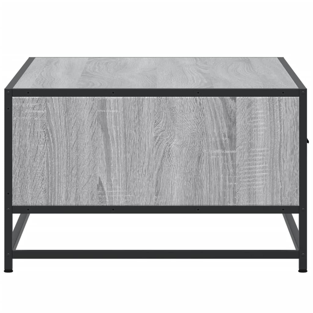 Table basse sonoma gris 90x57x35 cm bois d'ingénierie et métal