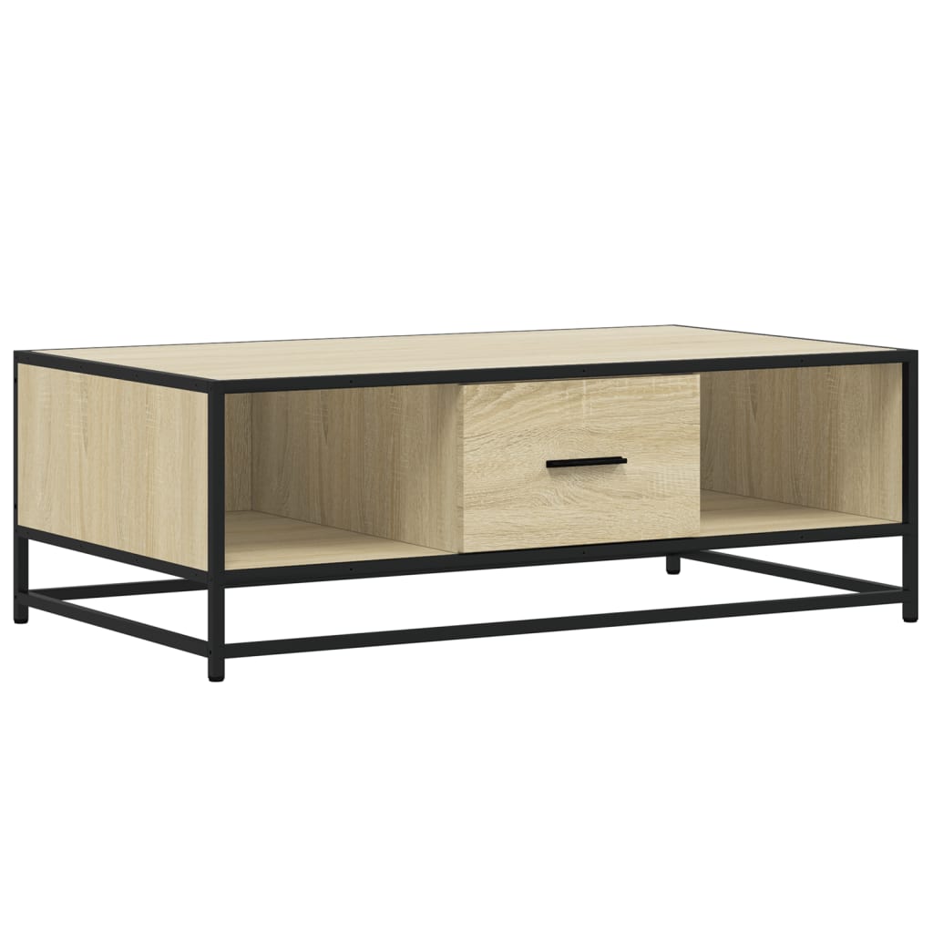 Table basse chêne sonoma 100x57x35cm bois d'ingénierie et métal XIOS
