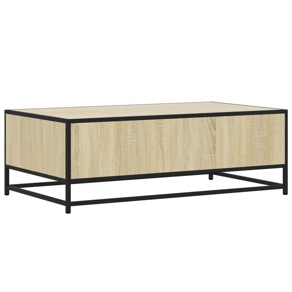 Table basse chêne sonoma 100x57x35cm bois d'ingénierie et métal XIOS