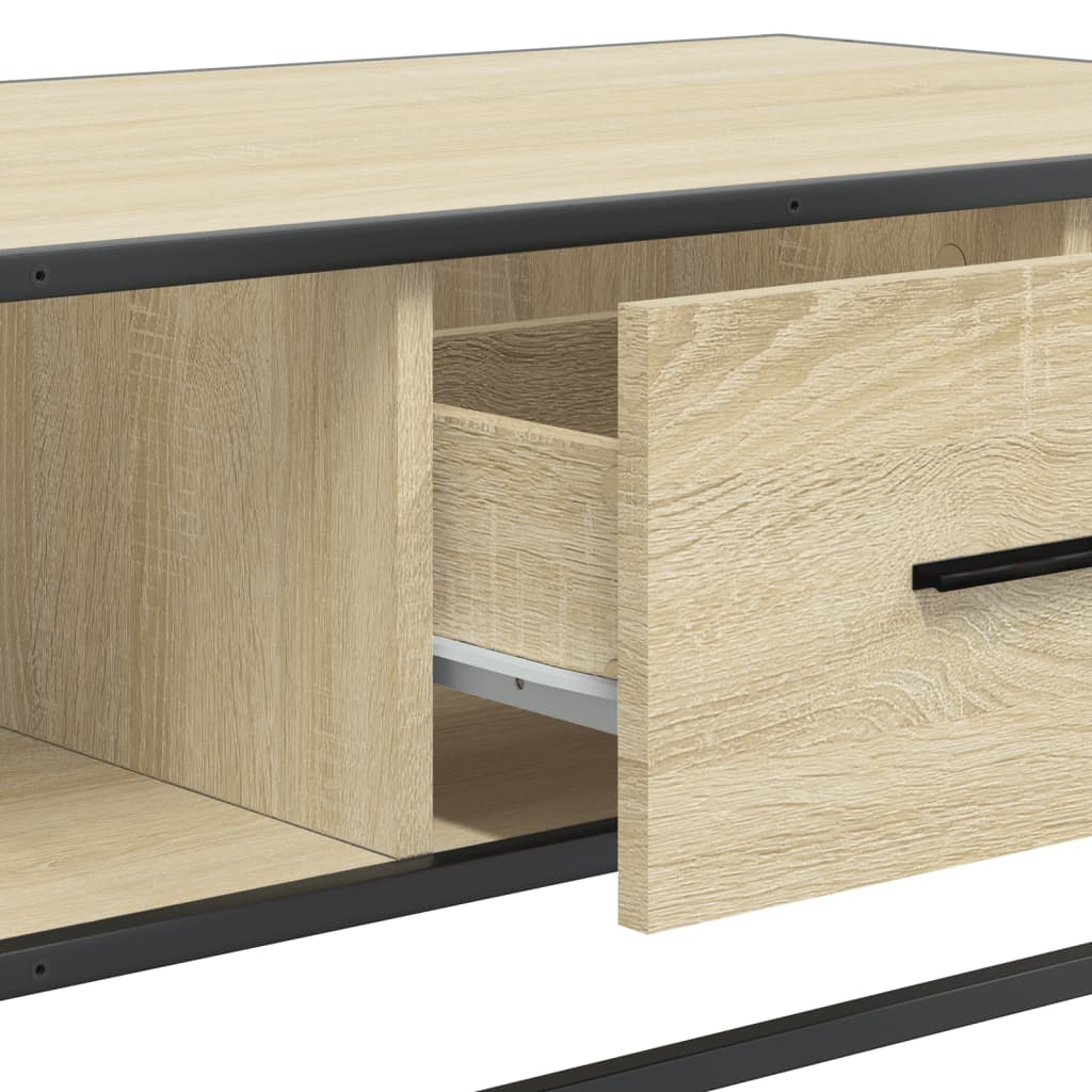 Table basse chêne sonoma 100x57x35cm bois d'ingénierie et métal XIOS