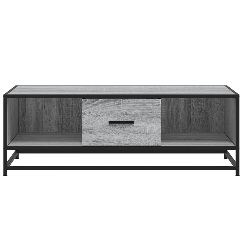 Table basse sonoma gris 100x57x35 cm bois d'ingénierie et métal - XIOS