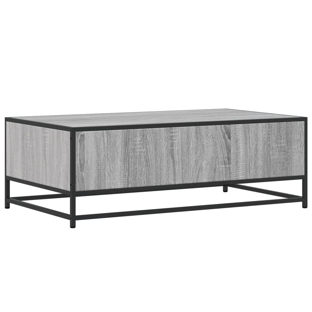 Table basse sonoma gris 100x57x35 cm bois d'ingénierie et métal - XIOS