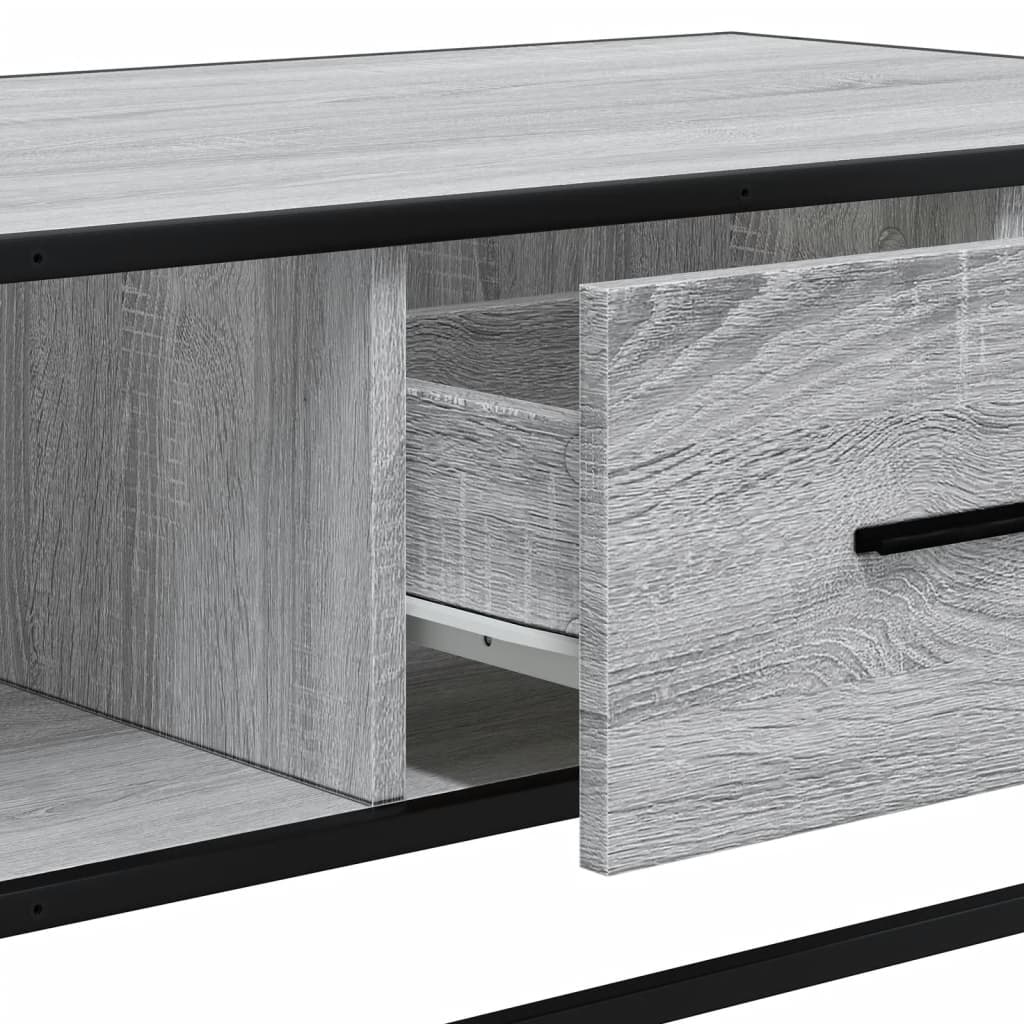Table basse sonoma gris 100x57x35 cm bois d'ingénierie et métal - XIOS