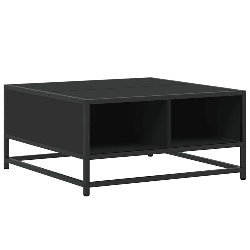 Table basse noir 60,5x60,5x30 cm bois d'ingénierie et métal - XIOS