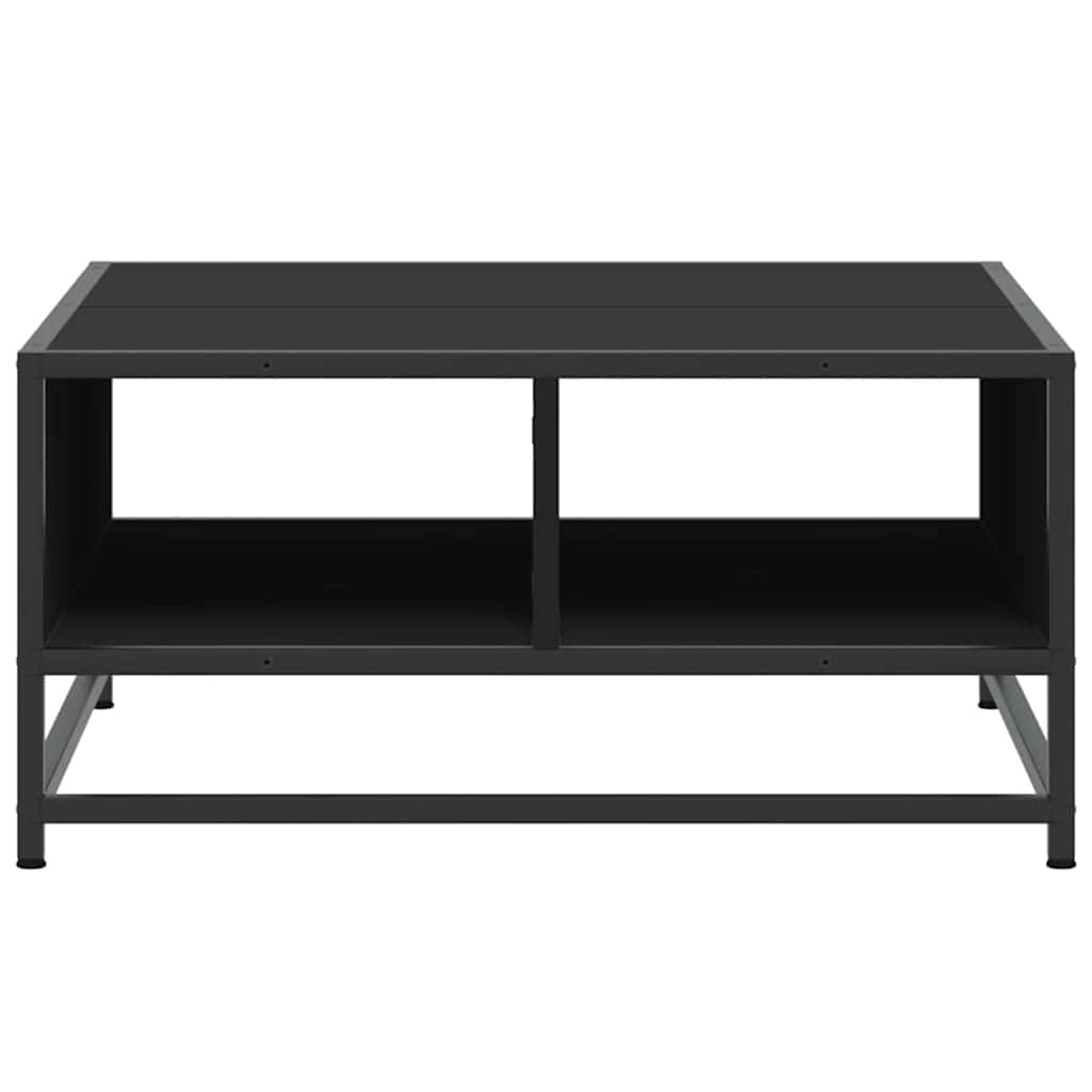 Table basse noir 60,5x60,5x30 cm bois d'ingénierie et métal - XIOS