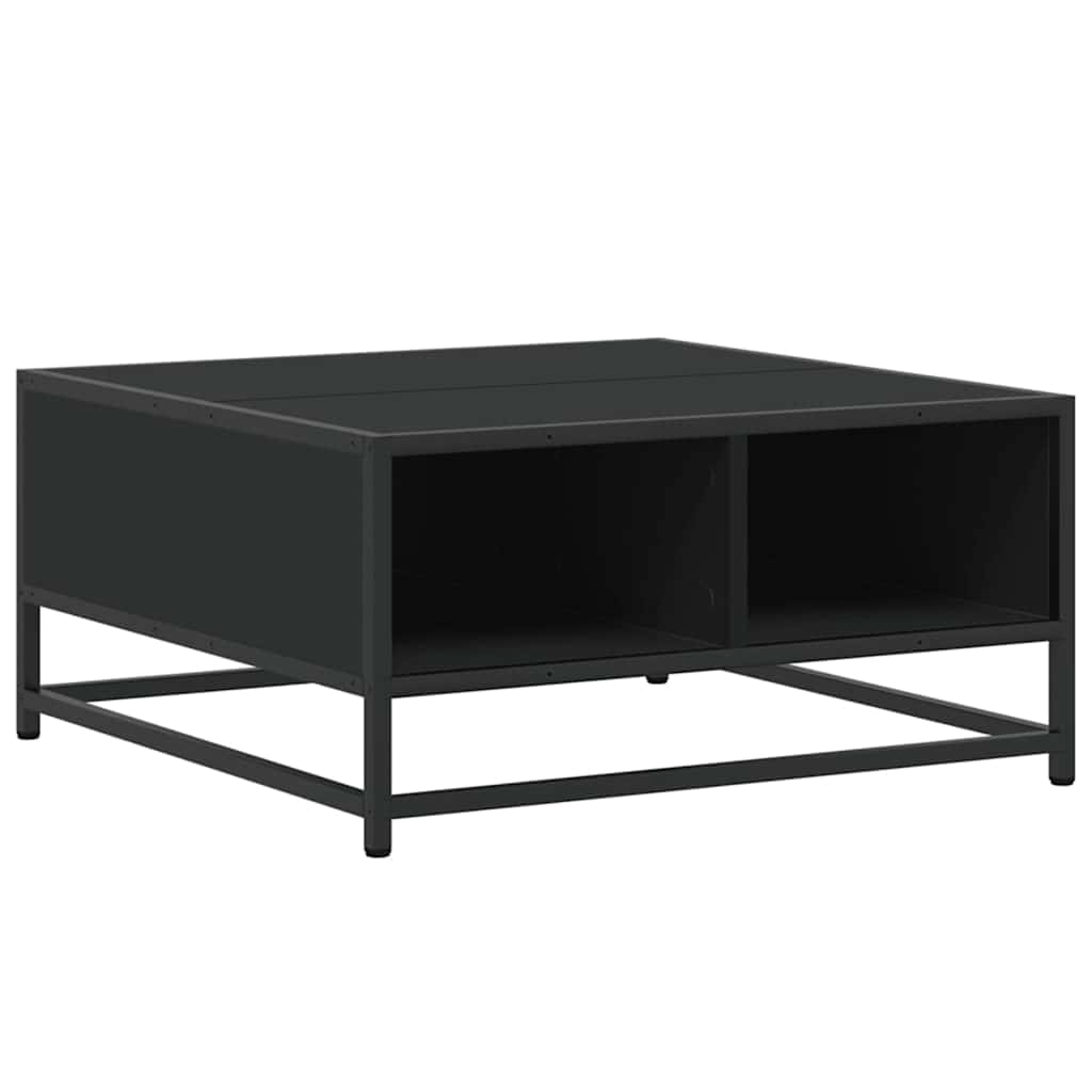 Table basse noir 60,5x60,5x30 cm bois d'ingénierie et métal - XIOS