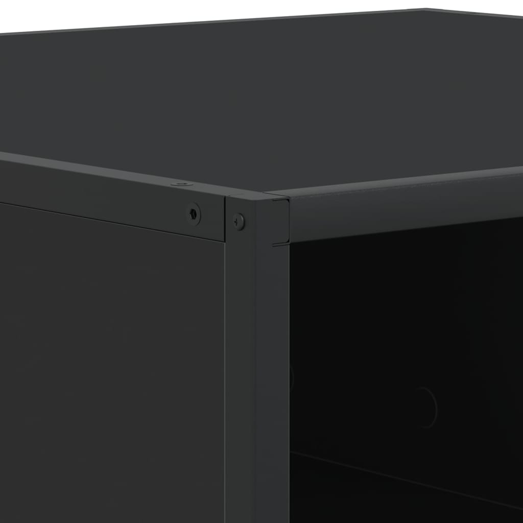 Table basse noir 60,5x60,5x30 cm bois d'ingénierie et métal - XIOS