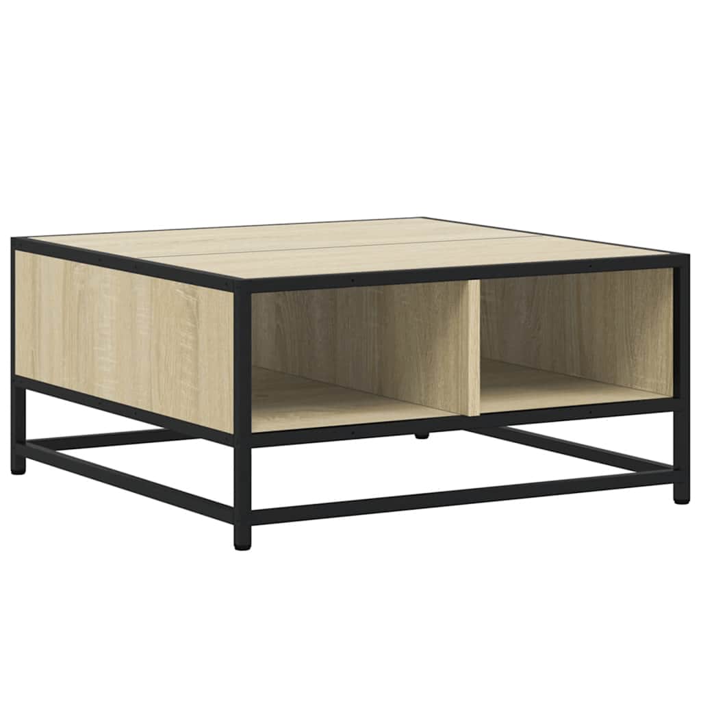 Table basse chêne sonoma 60,5x60,5x30cm bois d'ingénierie/métal - XIOS