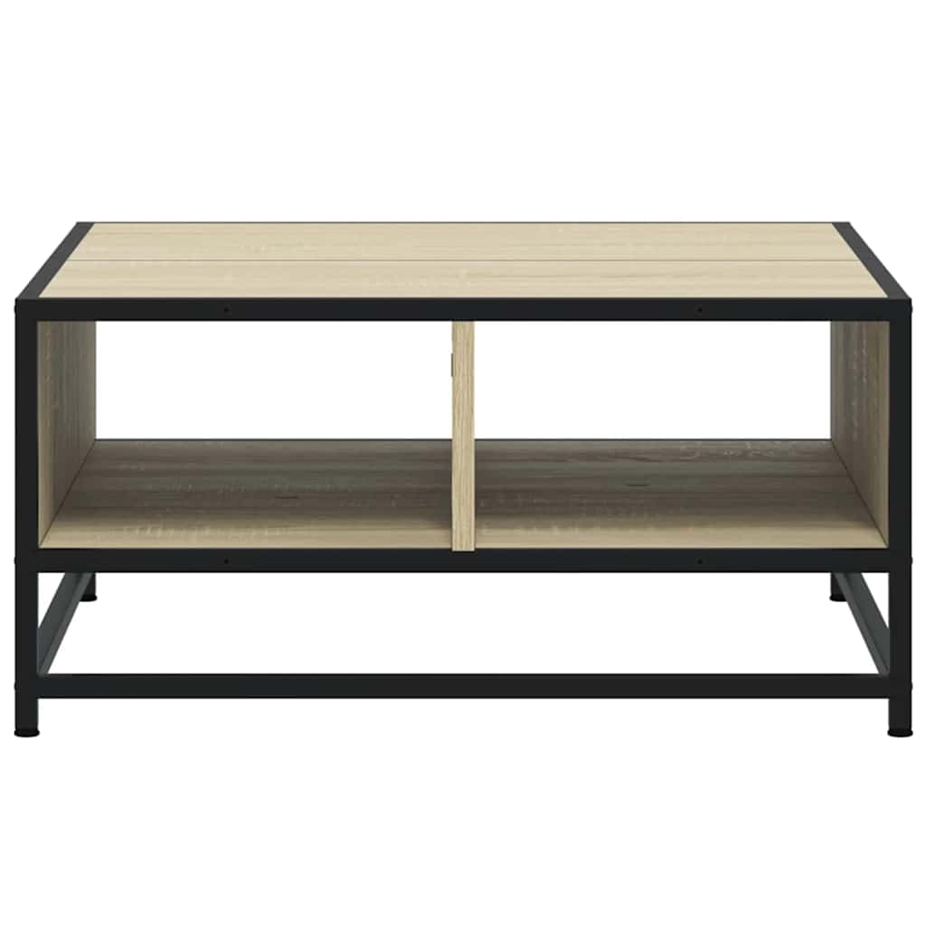 Table basse chêne sonoma 60,5x60,5x30cm bois d'ingénierie/métal - XIOS