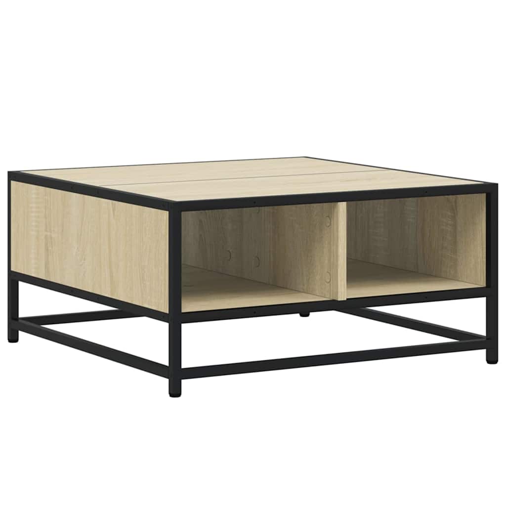 Table basse chêne sonoma 60,5x60,5x30cm bois d'ingénierie/métal - XIOS